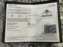 Load image into Gallery viewer, #518 - 14kt White Gold,Emerald & Diamond Ring, Size 7 1/4