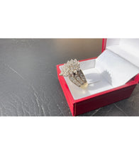 Load image into Gallery viewer, #466 - 2 Carat Cluster, 10k Yellow Gold Dinner Ring, Size 6 3/4