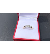 Load image into Gallery viewer, #490 - 14k Yellow Gold, Past Present Future Style Engagement Ring, Size 6 1/4