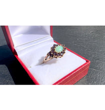 Load image into Gallery viewer, #505 - 10k Yellow Gold, Amethyst & Firey Opal Ring, Size 6 1/2