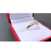 Load image into Gallery viewer, #490 - 14k Yellow Gold, Past Present Future Style Engagement Ring, Size 6 1/4