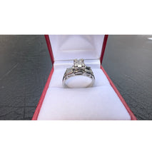 Load image into Gallery viewer, #527 - 18kt White Gold, Vintage VVS Diamond Wedding Set, Size 6 1/2