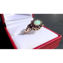 Load image into Gallery viewer, #505 - 10k Yellow Gold, Amethyst & Firey Opal Ring, Size 6 1/2