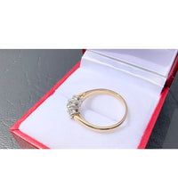 Load image into Gallery viewer, #490 - 14k Yellow Gold, Past Present Future Style Engagement Ring, Size 6 1/4