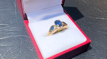 Load image into Gallery viewer, #304 - 10K Yellow Gold, Unique Custom Natural Sapphire Ring, Size 7 1/4