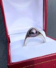 Load image into Gallery viewer, #072 - Akoya Cultured Pearl & Diamond Ring, Size 6