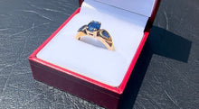Load image into Gallery viewer, #304 - 10K Yellow Gold, Unique Custom Natural Sapphire Ring, Size 7 1/4