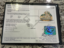 Load image into Gallery viewer, #480 - 14kt Yellow Gold, Custom Made Emerald & Diamond Cluster Ring, Size 6 3/4