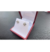 Load image into Gallery viewer, #524 - 14k White Gold, .20ct Round Diamond Studs
