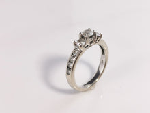 Load image into Gallery viewer, #075 - 10k White Gold, .83ct Diamond Trinity Ring, Size 5 3/4