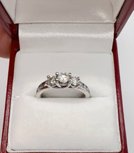 Load image into Gallery viewer, #075 - 10k White Gold, .83ct Diamond Trinity Ring, Size 5 3/4