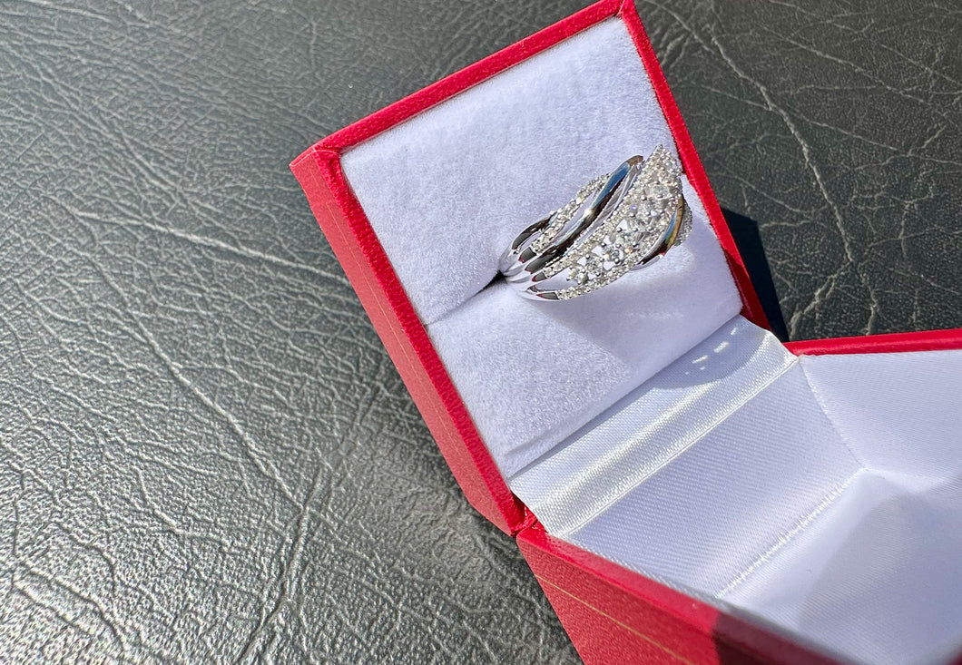 #641 - 14kt White Gold, .52CT Diamond Band, Size 8