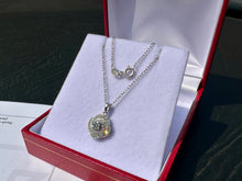 Load image into Gallery viewer, #662 - White &amp; Brown Diamond Floral Pendant &amp; 18” Sterling Rolo Chain
