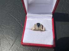 Load image into Gallery viewer, #630 - 14kt Yellow Gold, Sapphire &amp; Diamond Ring Size 6
