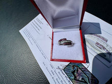 Load image into Gallery viewer, #878 - 14kt White Gold, Purple &amp; White Diamond Band, Size 7
