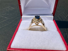 Load image into Gallery viewer, #630 - 14kt Yellow Gold, Sapphire &amp; Diamond Ring Size 6
