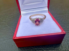 Load image into Gallery viewer, #593 - 10k Yellow Gold, Tourmaline &amp; Diamond Ring Size 6
