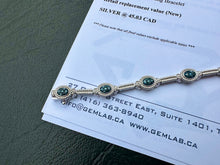 Load image into Gallery viewer, #666 - .32ct Blue Diamond, 8” Sterling Bracelet w/ Appraisal
