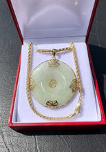 Load image into Gallery viewer, #309 - 14kt Yellow Good, 20ct Jadeite, Goodluck &amp; Fortune Pendant, 1.5” w/ 18” 10k Necklace
