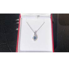 Load image into Gallery viewer, #377 - Sapphire &amp; Diamond, 14kt White Gold Earring &amp; Pendant Necklace Set
