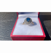 Load image into Gallery viewer, #537 - 14kt Yellow Gold, Natural Sapphire &amp; Diamond Ring, Size 6 3/4
