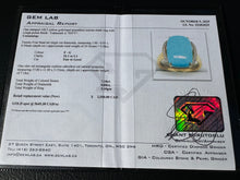 Load image into Gallery viewer, #739 - EFFY 14kt Yellow Gold, Diamond &amp; Turquoise Ring, Size 7
