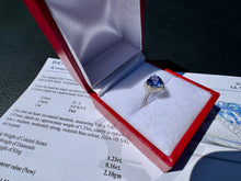 Load image into Gallery viewer, #899 - 10kt White Gold, Heart Tanzanite &amp; Diamond Ring Size 4 3/4

