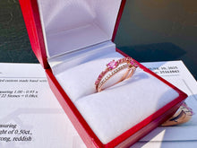 Load image into Gallery viewer, #608 - 14kt Rose Gold, Pink Sapphire &amp; Diamond Ring, Size 6
