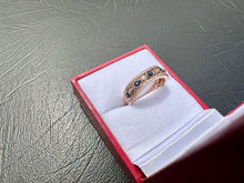 Load image into Gallery viewer, #699 - 14kt Rose Gold, Sapphire &amp; Diamond Custom Band, Size 7
