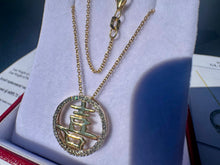 Load image into Gallery viewer, #868 - 10-14k Yellow Gold, Diamond “Happiness” Pendant Necklace
