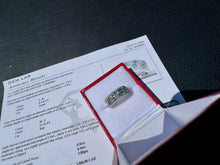 Load image into Gallery viewer, #889 - 14kt White Gold, Topaz &amp; Diamond Band Size 6 1/4
