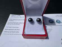 Load image into Gallery viewer, #906 - Blue Akoya Pearl, 14kt Yellow Gold Earrings
