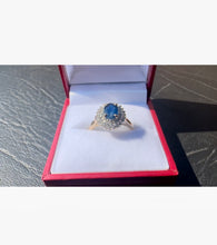 Load image into Gallery viewer, #537 - 14kt Yellow Gold, Natural Sapphire &amp; Diamond Ring, Size 6 3/4
