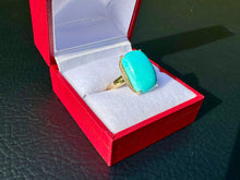 Load image into Gallery viewer, #739 - EFFY 14kt Yellow Gold, Diamond &amp; Turquoise Ring, Size 7
