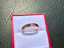 Load image into Gallery viewer, #706 - 10kt Rose Gold, Rainbow Band, Size 7

