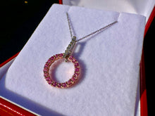 Load image into Gallery viewer, #733 - 18” 14kt White &amp; Yellow Gold, Sapphire &amp; Diamond Necklace &amp; Pendant
