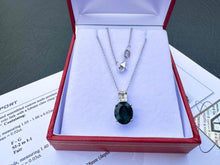 Load image into Gallery viewer, #646 - 14kt White Gold EFFY Topaz &amp; Diamond Pendant + 18” Chain
