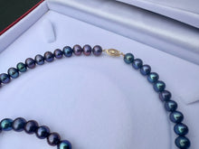 Load image into Gallery viewer, #599 - Black Chinese Fresh Water Pearls, 14k Clasp, 42” Length
