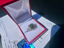 Load image into Gallery viewer, #866 - 925 Sterling Silver, Green Diamond Ring, Size 7

