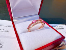 Load image into Gallery viewer, #608 - 14kt Rose Gold, Pink Sapphire &amp; Diamond Ring, Size 6
