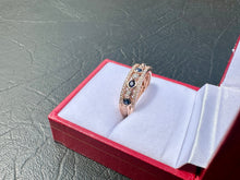 Load image into Gallery viewer, #699 - 14kt Rose Gold, Sapphire &amp; Diamond Custom Band, Size 7
