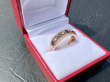 Load image into Gallery viewer, #699 - 14kt Rose Gold, Sapphire &amp; Diamond Custom Band, Size 7
