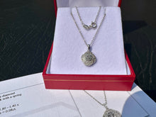 Load image into Gallery viewer, #662 - White &amp; Brown Diamond Floral Pendant &amp; 18” Sterling Rolo Chain
