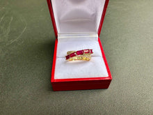 Load image into Gallery viewer, #735 - 14kt Yellow Gold, EFFY Ruby &amp; Diamond Ring, Size 7
