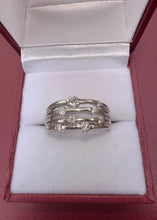 Load image into Gallery viewer, #428 - 0.57 CTW Diamond Layered Orbit Ring in 14k White Gold, Size 7 1/4
