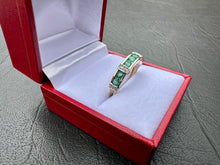 Load image into Gallery viewer, #695 - 14kt Yellow &amp; White Gold Emerald &amp; Diamond Ring, Size 7
