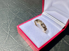 Load image into Gallery viewer, #707 - 14kt Yellow Gold, Brown Diamond &amp; Quartz Custom Band, Size 6
