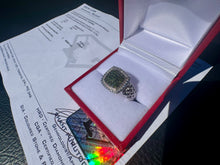 Load image into Gallery viewer, #866 - 925 Sterling Silver, Green Diamond Ring, Size 7
