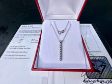 Load image into Gallery viewer, #767 - 14k White Gold, Linear Drop Diamond Pendant, 18”
