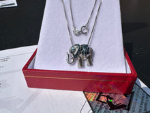 Load image into Gallery viewer, #660 - Blue Diamond Elephant Pendant &amp; 18” Sterling Chain

